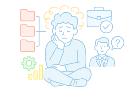 悩んでいる人のイラスト